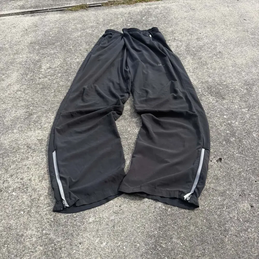 Nike Men's Black Athletic Track Pants with Ankle Zippers